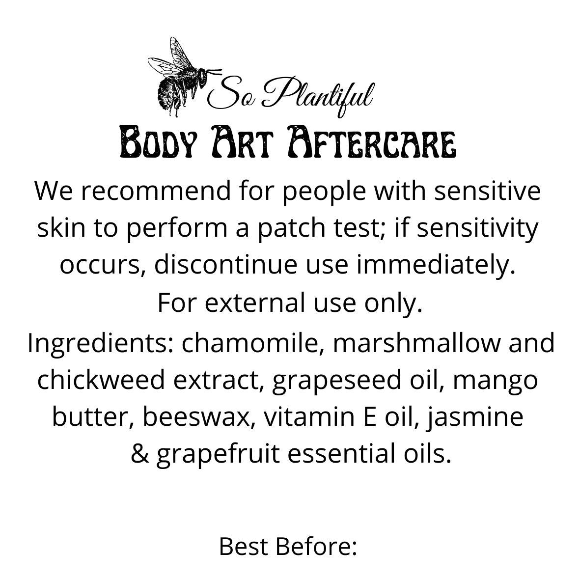 Body Art Aftercare Tattoo Healing